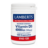 LAMBERTS Vitamin D3 4000 IU (100mcg) by Lamberts Natural Remedies — front view showing product label and branding, studio product photo on white background