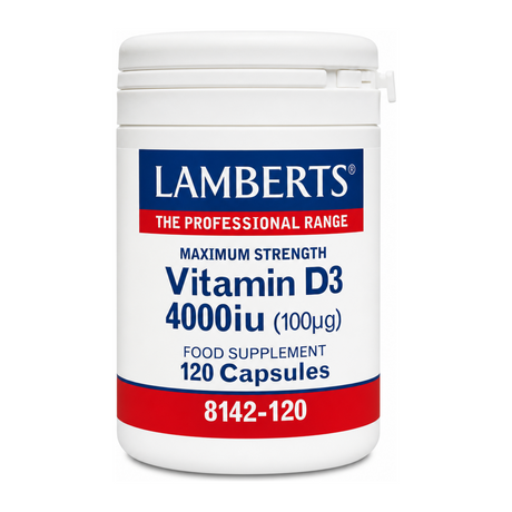 LAMBERTS Vitamin D3 4000 IU (100mcg) by Lamberts Natural Remedies — front view showing product label and branding, studio product photo on white background