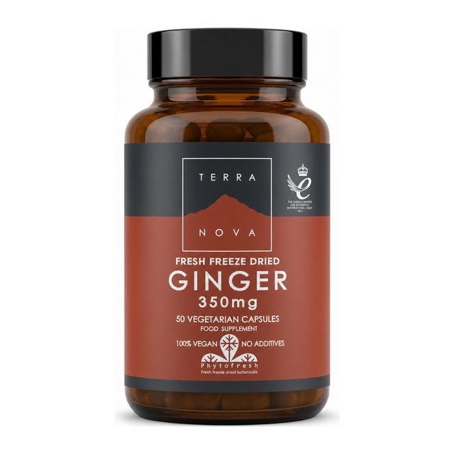 Terranova Ginger 350mg by Terranova Natural Remedies — front view showing product label and branding, studio product photo on white background
