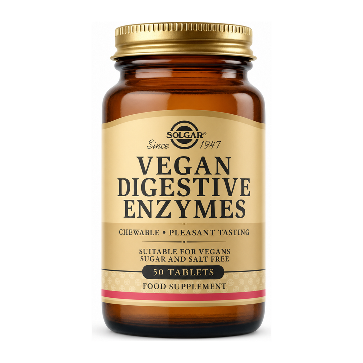 Solgar Vegan Digestive Enzymes by Solgar Vitamin & Mineral Supplements — front view showing product label and branding, studio product photo on white background