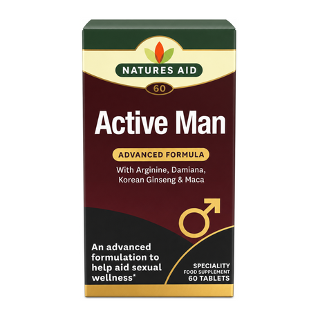 Natures Aid Active Man by Natures Aid Vitamin & Mineral Supplements — front view showing product label and branding, studio product photo on white background