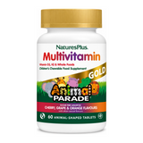 Nature's Plus Animal Parade GOLD Assorted Chew 60 by NaturesPlus Natural Remedies — front view showing product label and branding, studio product photo on white background