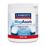 LAMBERTS MagAsorb® Magnesium Citrate 150mg by Lamberts Natural Remedies — front view showing product label and branding, studio product photo on white background