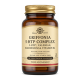 Solgar 5-HTP (L-5-Hydroxytryptophan) by Solgar Natural Remedies — front view showing product label and branding, studio product photo on white background