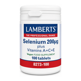 LAMBERTS Selenium 200µg plus A + C + E by Lamberts Natural Remedies — front view showing product label and branding, studio product photo on white background