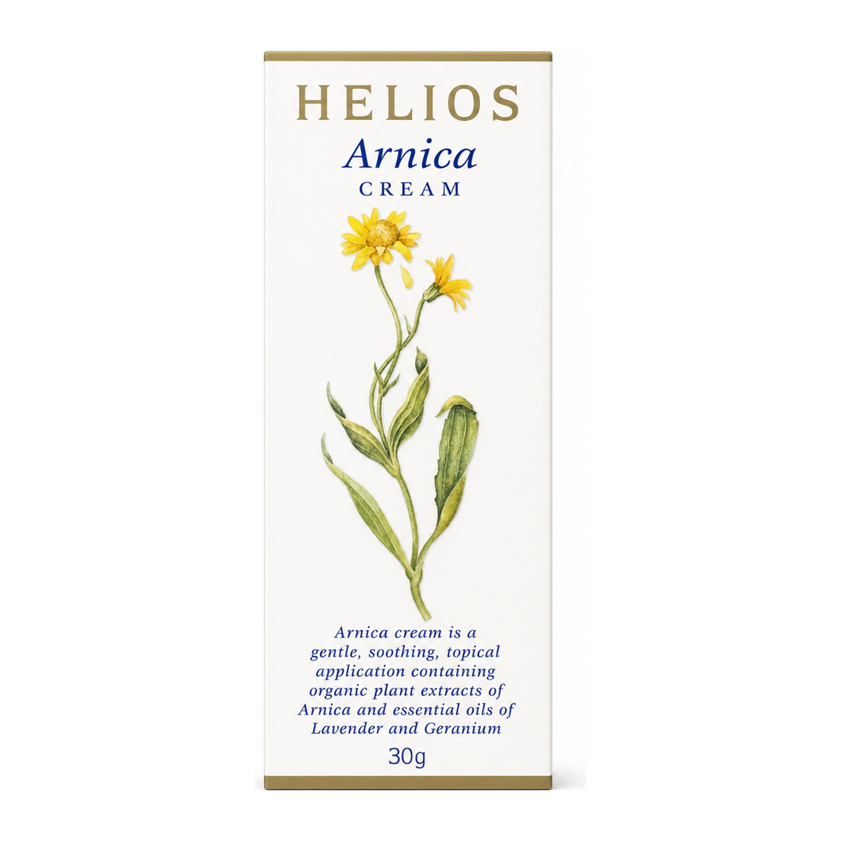 Helios Arnica Cream by Helios Natural Remedies — front view showing product label and branding, studio product photo on white background