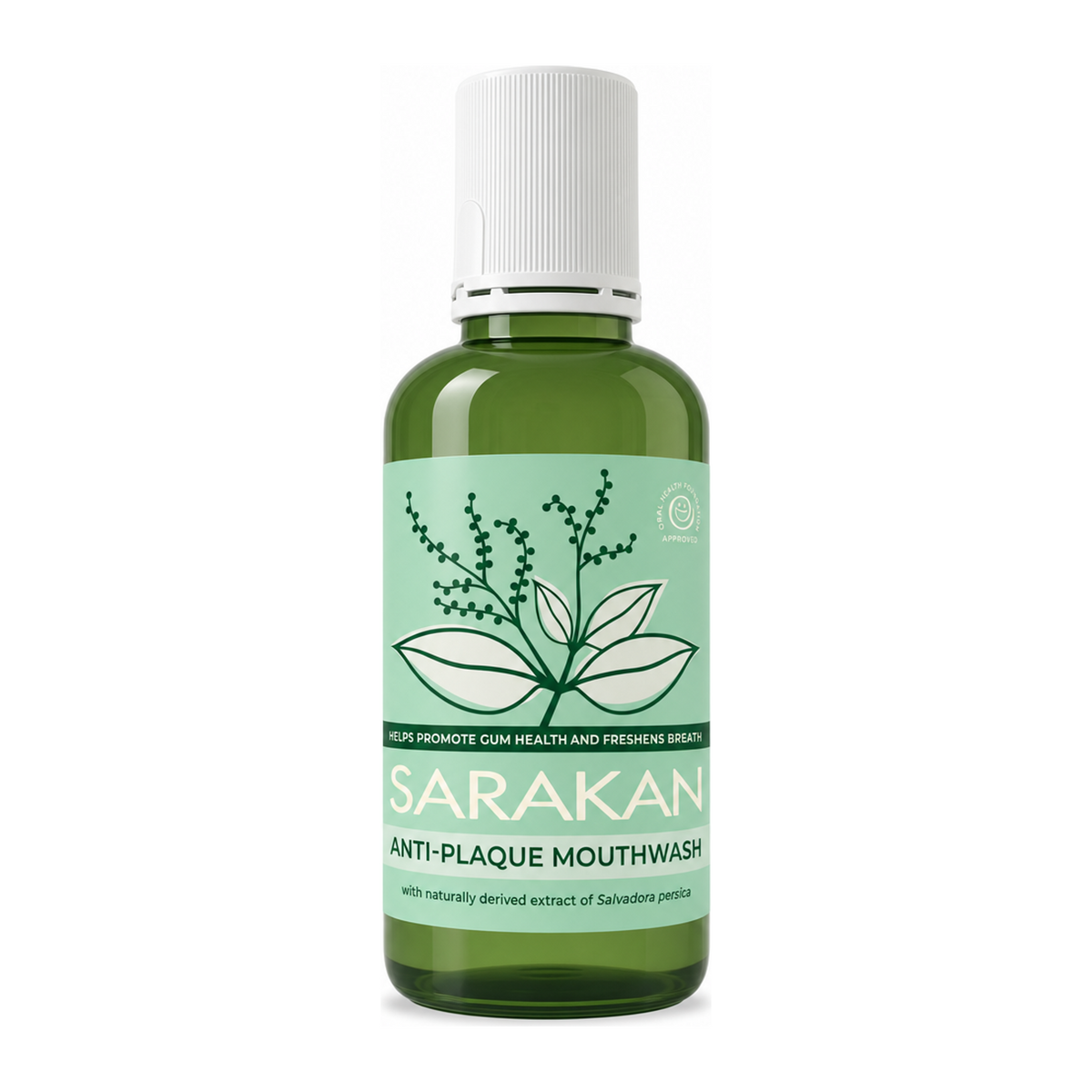 Sarakan Mouthrinse by Sarakan Natural Beauty — front view showing product label and branding, studio product photo on white background