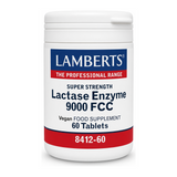 LAMBERTS Lactase Enzyme 9000FCC Super Strength by Lamberts Natural Remedies — front view showing product label and branding, studio product photo on white background