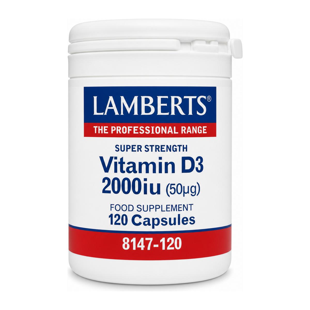LAMBERTS Vitamin D3 2000 IU by Lamberts Natural Remedies — front view showing product label and branding, studio product photo on white background