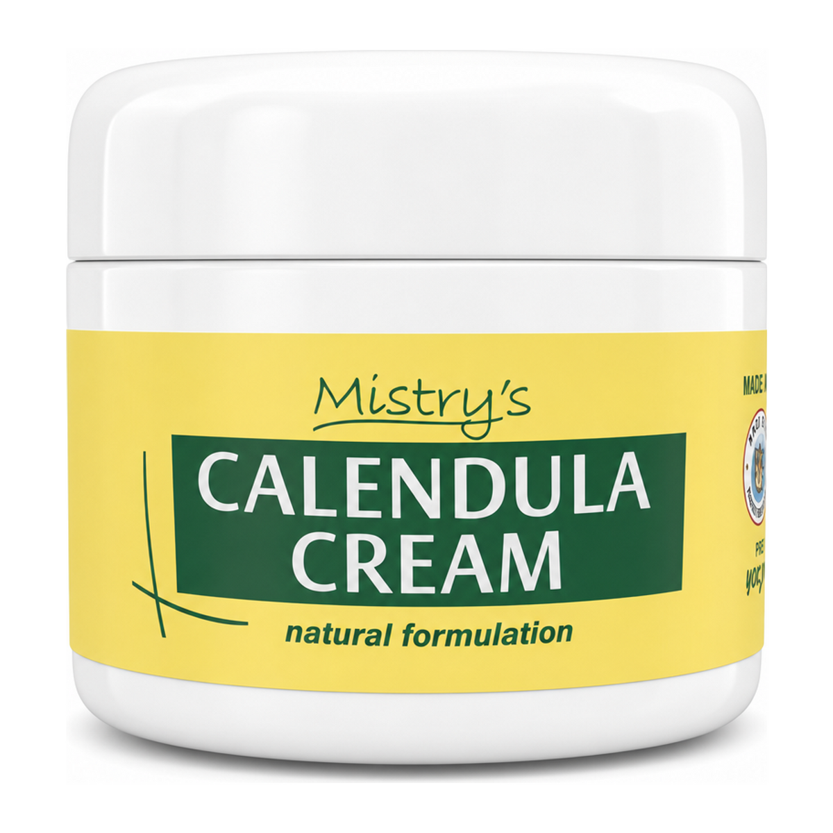 Mistry's Calendula Cream by Mistry's Natural Remedies — front view showing product label and branding, studio product photo on white background