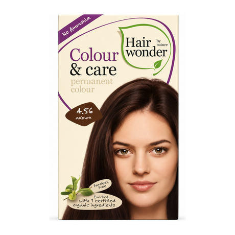 Hair Wonder Colour & Care Auburn 4.56 by Hair Wonder Natural Beauty — front view showing product label and branding, studio product photo on white background