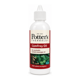 Potters Comfrey Oil with Eucalyptus by Potter's Herbals Natural Beauty — front view showing product label and branding, studio product photo on white background