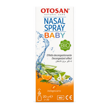 Otosan Natural Baby Nasal Spray by Otosan Natural Beauty — front view showing product label and branding, studio product photo on white background