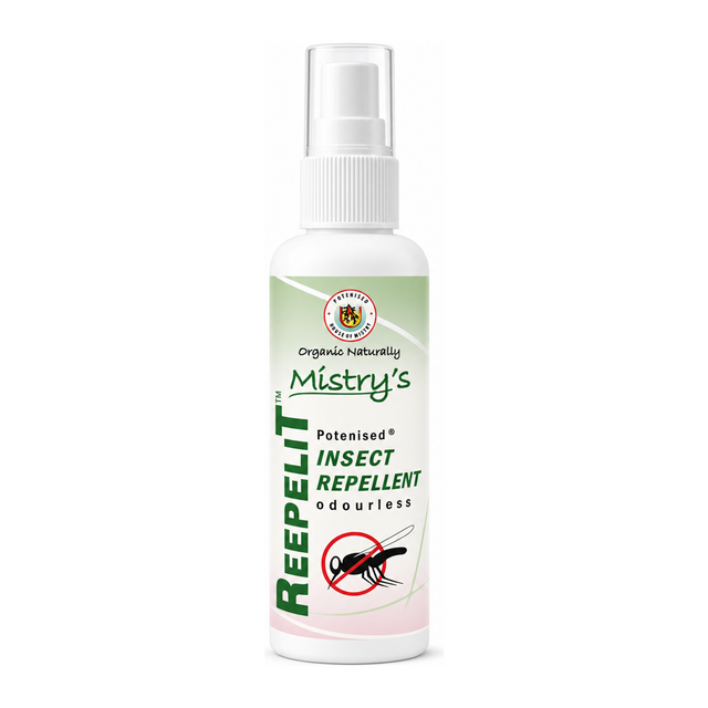 Mistry's Reepelit Insect Repellent by Mistry's Natural Remedies — front view showing product label and branding, studio product photo on white background