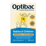Optibac Probiotics For Babies & Children 10 sachets by Optibac Natural Remedies — front view showing product label and branding, studio product photo on white background