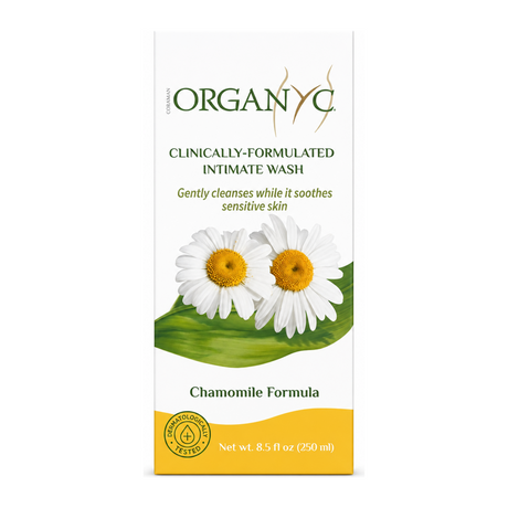 Organyc Intimate Wash with Chamomile - ml by Organyc Natural Beauty — front view showing product label and branding, studio product photo on white background