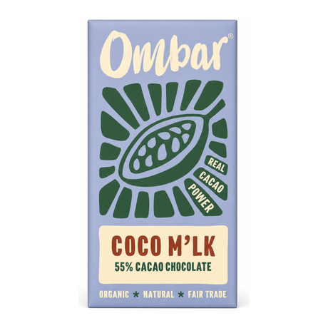 Ombar Coco Mylk , organic and vegan by Ombar Health Food — front view showing product label and branding, studio product photo on white background