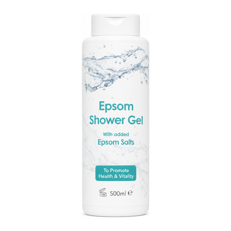 Epsom Salts Epsom Shower Gel by Epsom Salts Natural Beauty — front view showing product label and branding, studio product photo on white background