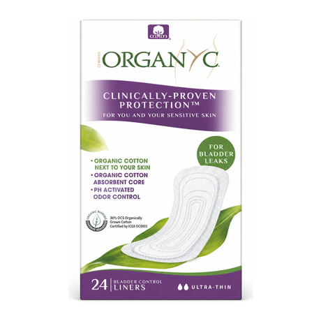 Organyc Light Incontinence - Ultra Thin Liners by Organyc Lifestyle — front view showing product label and branding, studio product photo on white background