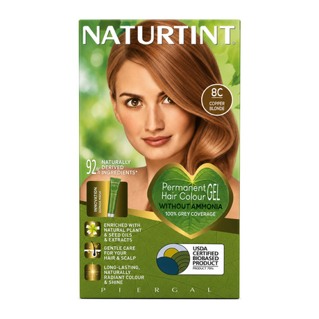 Naturtint Permanent Hair Colourant Copper Blonde 8C 170ml by Naturtint Natural Beauty — front view showing product label and branding, studio product photo on white background