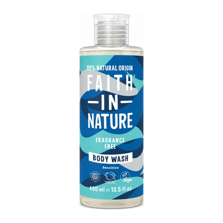 Faith in Nature Fragrance Free Body Wash by Faith In Nature Natural Beauty — front view showing product label and branding, studio product photo on white background