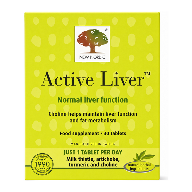 New Nordic Active Liver 30 Tablets by New Nordic Natural Remedies — front view showing product label and branding, studio product photo on white background
