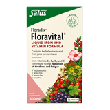 Floradix Floravital Yeast & Gluten Free Liquid Iron Formula by Salus Natural Remedies — front view showing product label and branding, studio product photo on white background