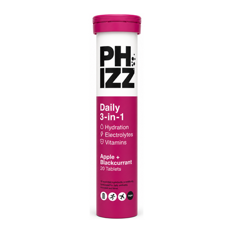 Phizz 3in1 Hydration Electrolytes Vitamins - App&Bcurrant - 10 Tabs by Phizz Vitamin & Mineral Supplements — front view showing product label and branding, studio product photo on white background