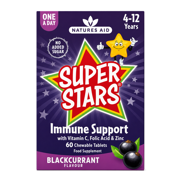 Natures Aid Super Stars Immune Support by Natures Aid Natural Remedies — front view showing product label and branding, studio product photo on white background