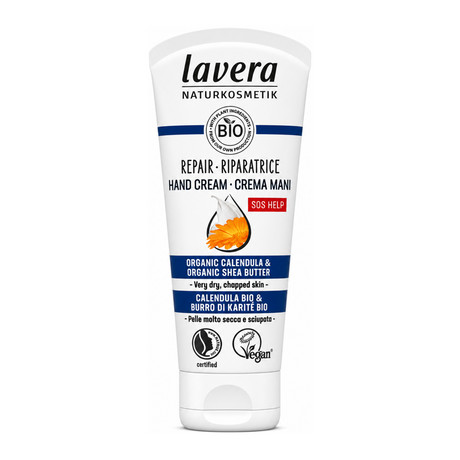 Lavera Repair Hand Cream 'SOS Help' by Lavera Natural Beauty — front view showing product label and branding, studio product photo on white background