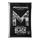 Montezuma's Absolute Black 100% Cocoa Buttons by Montezuma's Food & Drinks — front view showing product label and branding, studio product photo on white background