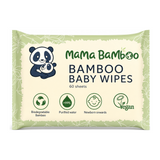 Mama Bamboo Eco Baby Wipes (60 wipes per pack) by Mama Bamboo Natural Beauty — front view showing product label and branding, studio product photo on white background