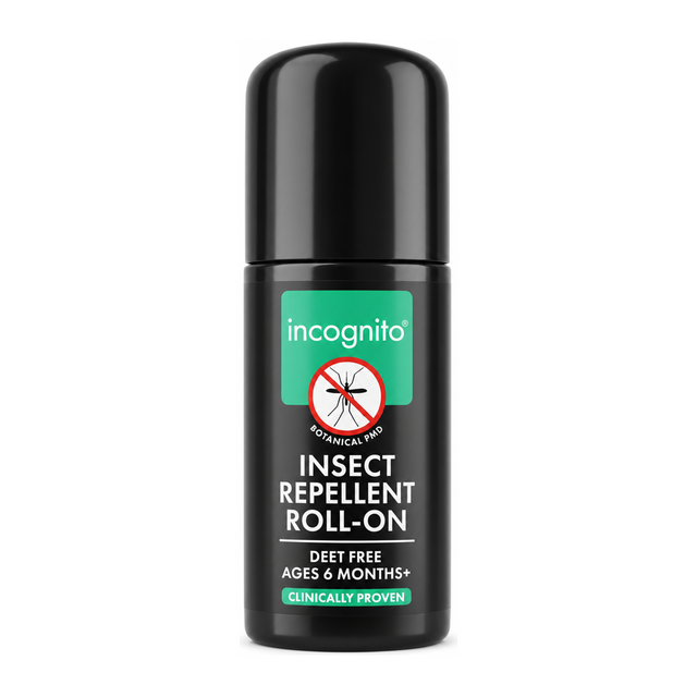 Incognito Anti-Mosquito Roll-On by Incognito Natural Beauty — front view showing product label and branding, studio product photo on white background