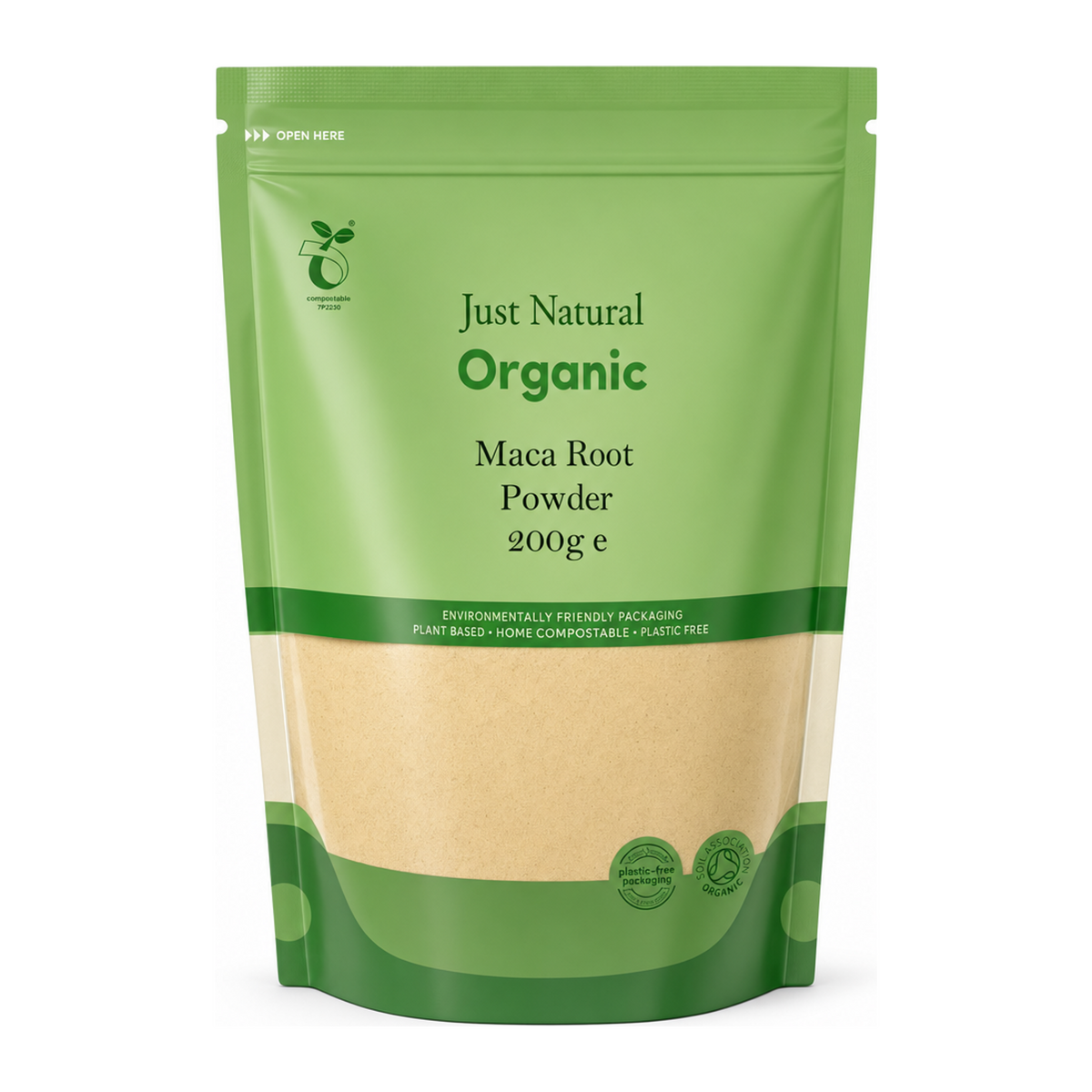 Just Natural Organic Maca Powder by Just Natural Natural Remedies — front view showing product label and branding, studio product photo on white background