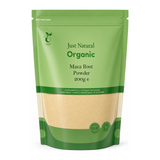 Just Natural Organic Maca Powder by Just Natural Natural Remedies — front view showing product label and branding, studio product photo on white background