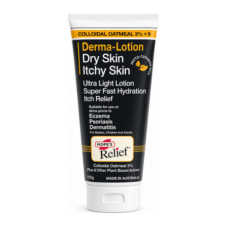 Hope's Relief Derma-Lotion by Hope's Relief Natural Beauty — front view showing product label and branding, studio product photo on white background