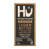 Hu Cashew Butter and Vanilla Dark Chocolate Bar by Hu Food & Drinks — front view showing product label and branding, studio product photo on white background