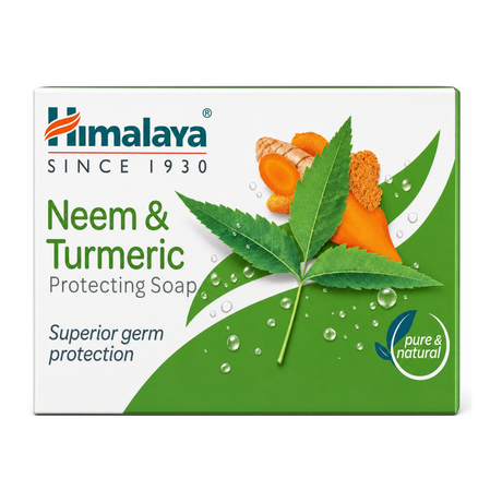 Himalaya Herbal Healthcare Neem and Turmeric Protecting Soap by Himalaya Personal Care — front view showing product label and branding, studio product photo on white background