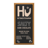 Hu Salty Dark Chocolate Bar by Hu Food & Drinks — front view showing product label and branding, studio product photo on white background