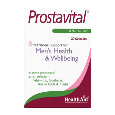 HealthAid Prostavital - 30 Capsules by HealthAid Natural Remedies — front view showing product label and branding, studio product photo on white background