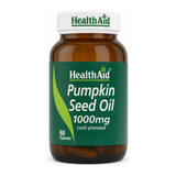 HealthAid Pumpkin Seed Oil 1000mg Capsules 60's by HealthAid Natural Remedies — front view showing product label and branding, studio product photo on white background
