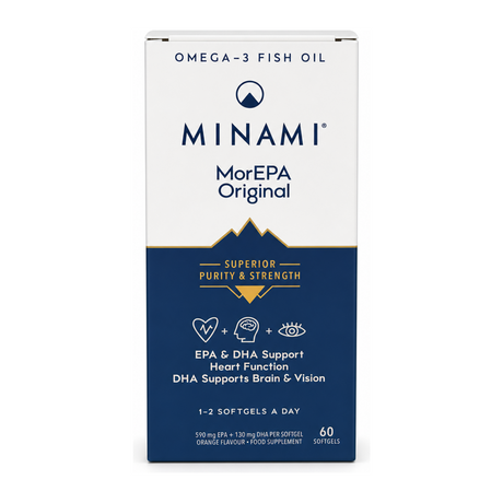 MorEPA Smart Fats by Minami Natural Remedies — front view showing product label and branding, studio product photo on white background