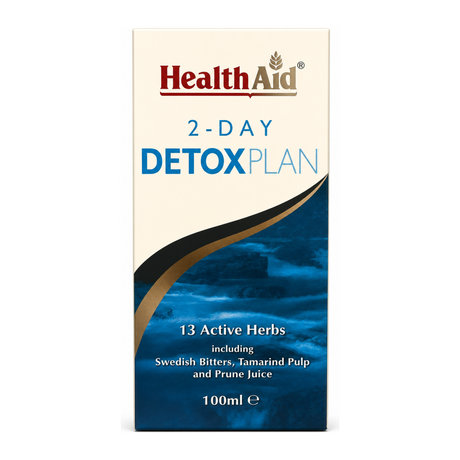 HealthAid 2-Day Detox Plan Liquid by HealthAid Natural Remedies — front view showing product label and branding, studio product photo on white background