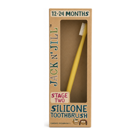 Jack N Jill Silicone Toothbrush 1-4 years by Jack N' Jill Natural Beauty — front view showing product label and branding, studio product photo on white background