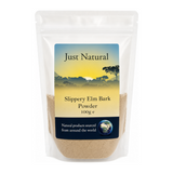 Just Natural Speciality Slippery Elm Inner Bark Powder by Just Natural Natural Remedies — front view showing product label and branding, studio product photo on white background