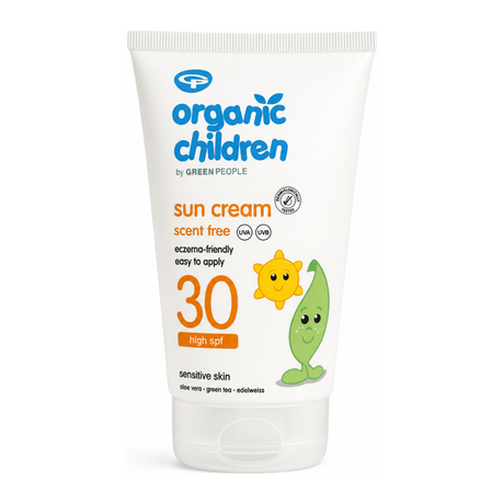 Green People Organic Children Sun Lotion SPF30 - Scent Free by Green People Natural Beauty — front view showing product label and branding, studio product photo on white background