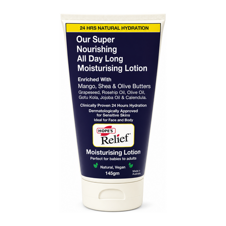 Hopes Relief Moisturising Lotion by Hope's Relief Personal Care — front view showing product label and branding, studio product photo on white background