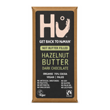 Hu Hazelnut Butter Dark Chocolate Bar by Hu Food & Drinks — front view showing product label and branding, studio product photo on white background