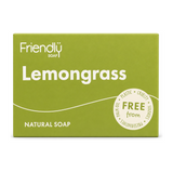 Friendly Soap Lemongrass & Hemp Soap by Friendly Soap Natural Beauty — front view showing product label and branding, studio product photo on white background