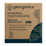Georganics Mineral Toothpaste - Peppermint by Georganics Natural Beauty — front view showing product label and branding, studio product photo on white background